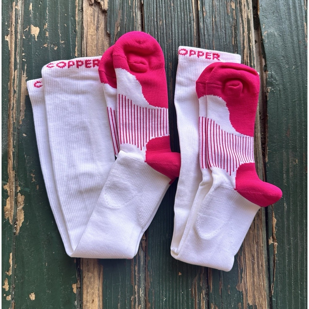 Tommie Copper Women's Performance Support Over the Calf Socks Pink, Sz S 2 Pair
